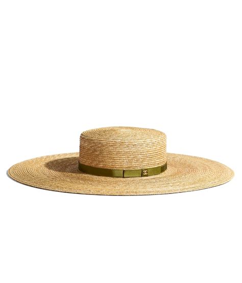 classic vintage chanel wide brim straw hat|Chanel Wide Brim Hat .